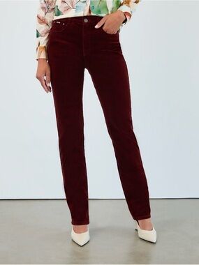 Skinny Corduroy Jeans in Deep Burgundy - SOFT & Luxurious